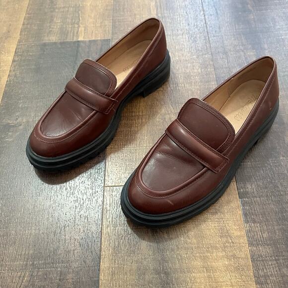 Madewell Shoes - Madewell The Bradley Brown Leather Lugsole Loafers Size 8.5